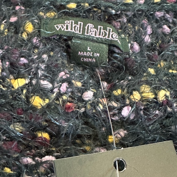 Wild Fabel Green Confetti Sweater Sz  L - Picture 6 of 7